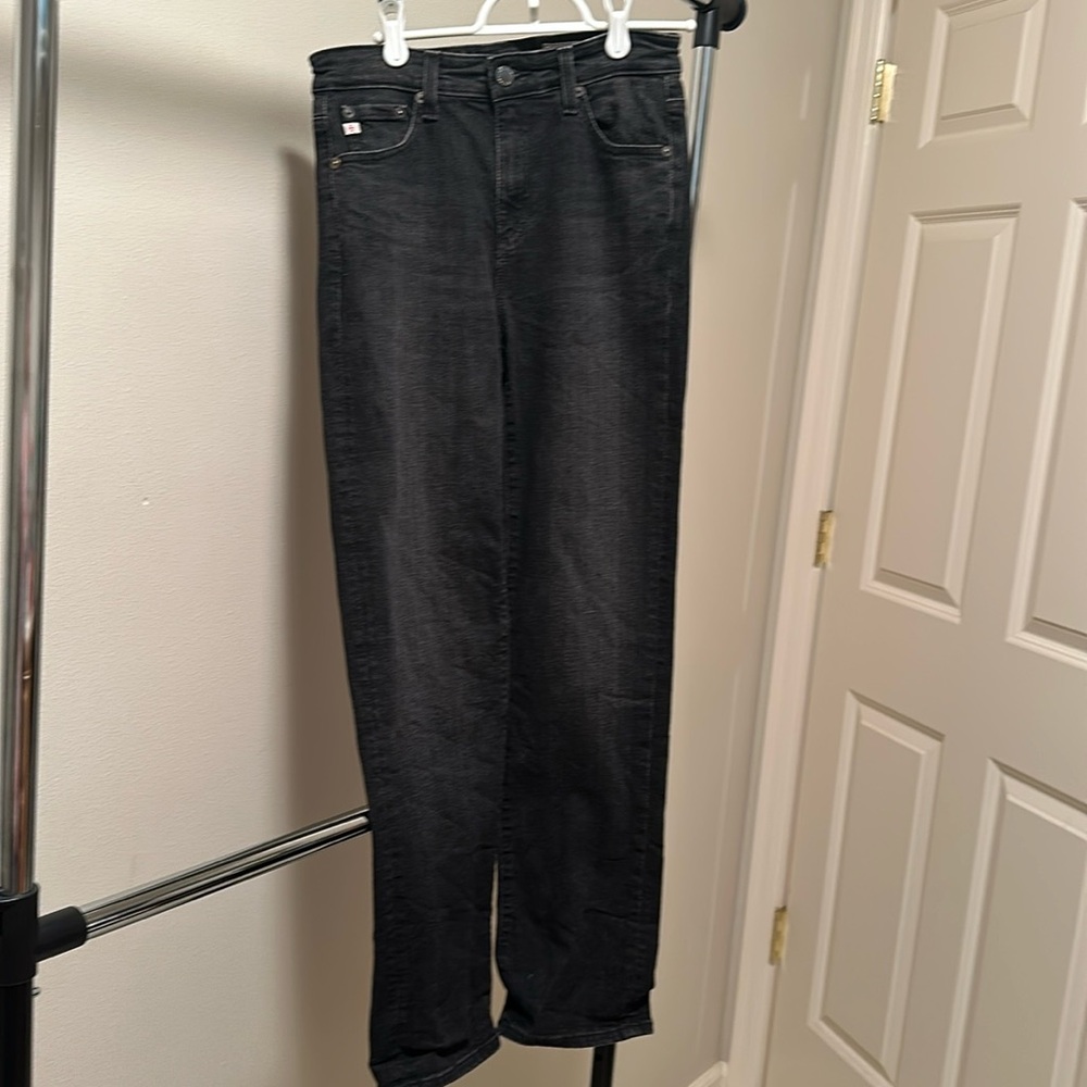 AG saige high rise straight black jeans